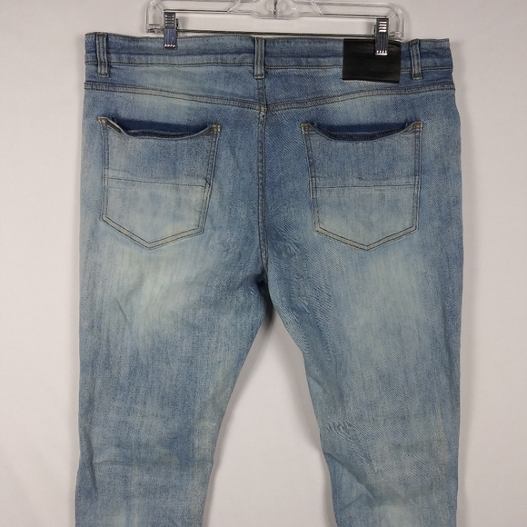 Serenede Jeans Men's Size 40 x 32 Distressed Stretch Blue Denim Tapered - Picture 8 of 10